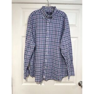 Mens XL Vineyard Vines Classic Fit Murray Shirt Cotton Blue Plaid Button Up Long